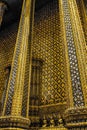 Beautiful close up color black white and gold Wat Phra Kaew or Temple of Emerald Buddha, Guardian statues pagoda and Grand palac Royalty Free Stock Photo