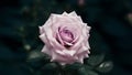 Beautiful close up of delicate single purple rose against dark backdrop Royalty Free Stock Photo