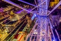 Beautiful close up of the metal structure of the wheel of fortune