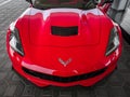 Beautiful close up on a new shiny red Chevrolet Corvette C7 ZR1 Royalty Free Stock Photo