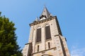 Beautiful close up of Notre-Dame-de-l`Assomption church bell tower La Lande Patry, Normandy, France