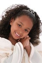 Beautiful Close Up Of Six Year Old Girl With Tiara Royalty Free Stock Photo