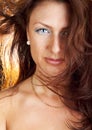 Beautiful closeup brunette young woman Royalty Free Stock Photo