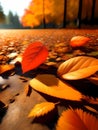 Beautiful Closeup Falling Leaves Autumn