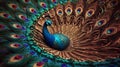 Beautiful closeup of a male Peacock Mandala Art - Generative AI art