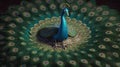 Beautiful closeup of a male Peacock Mandala Art - Generative AI art