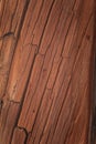 A beautiful closeup of an old wooden log. Part of a historic copper mine building.