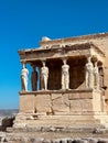 Beautiful closeup of the Porch of the Maidens of Erechtheion Royalty Free Stock Photo