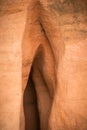 A beautiful closeup of a sandstone cliffs in Latvia. Close pattern of a sand formations. Sandstone caves at the seaside.