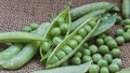 A beautiful closeup shot of Green peas