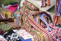 Beautiful closeup shot of traditional Latvian belt cloths