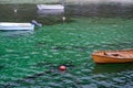 Beautiful closeup view of boats on a sea waves