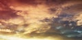 Beautiful cloud in colourful sky at sunset Royalty Free Stock Photo