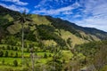 Beautiful cloud forest and the Quindio Wax Palms at the Cocora Valley located in Salento in the Quindio region in Colombia Royalty Free Stock Photo