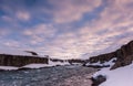 Beautiful cloud and landscape near Godafoss falls, Iceland. Royalty Free Stock Photo