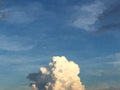 Beautiful cloud pattern on blue sky color shade with orange.