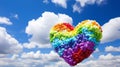 Beautiful Cloud Rainbow Heart - Abstract Background for Valentines Day Celebration - Close-Up View