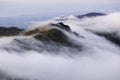 Beautiful cloud view from Mount Ramelau during morning hiking Royalty Free Stock Photo