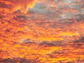 Beautiful cloudly sunset with bright saturated colors Royalty Free Stock Photo