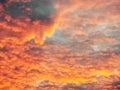 Beautiful cloudly sunset with bright saturated colors Royalty Free Stock Photo