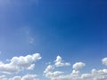 White clouds disappear in the hot sun on blue sky. Clouds on blue sky background. Weather nature blue sky with white cloud and sun Royalty Free Stock Photo