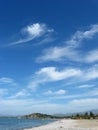 Beautiful clouds and blue sky over beach and sea