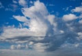 Beautiful clouds in the blue sky over the river. Royalty Free Stock Photo