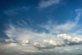Beautiful clouds in the blue sky over the sea Royalty Free Stock Photo