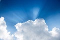 Beautiful clouds and bluesky in natural light with sun ray, backgrounds Royalty Free Stock Photo