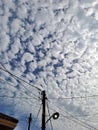 Beautiful clouds and the electric tower Royalty Free Stock Photo