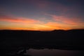 Beautiful clouds flying over the lake near mountains. Evening time shot over the clouds. Baku  Azerbaijan. Hojasan Lake Royalty Free Stock Photo