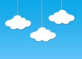 BEAUTIFUL CLOUDS HANDING IN SKY BLUE BACKGROUND Royalty Free Stock Photo