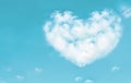 Beautiful clouds in heart shape on blue sky. Love nature concept Royalty Free Stock Photo
