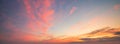 Beautiful clouds illuminated by sunrise. Sky background Royalty Free Stock Photo