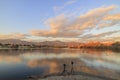 Beautiful clouds and lake view around sunset time Royalty Free Stock Photo