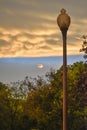 Beautiful Clouds with Lampost in Lake Geneva, WI