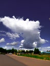 Beautiful clouds, like a canvas in the blue sky