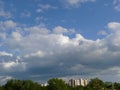 Beautiful clouds over city Zagreb - summer landskape