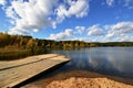 Beautiful clouds over the lake in Lytkarino