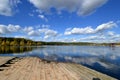 Beautiful clouds over the lake in Lytkarino