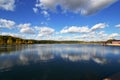 Beautiful clouds over the lake in Lytkarino