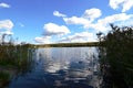 Beautiful clouds over the lake in Lytkarino