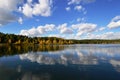Beautiful clouds over the lake in Lytkarino