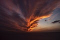 Beautiful clouds over the salt lake in sunset Royalty Free Stock Photo