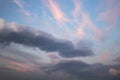 Beautiful clouds in the sky. le Gods light against background. Pattern from clouds in the sky