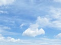 Beautiful clouds during spring time in a Sunny day. Blue sky and white fluffy clouds Royalty Free Stock Photo