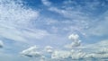 Beautiful clouds during spring time in a Sunny day. Blue sky and white fluffy clouds Royalty Free Stock Photo