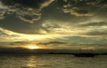 Beautiful Clouds and Sunset on the beach Royalty Free Stock Photo