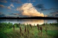 Beautiful Clouds at Sunset on the Outaouais River in Canada Royalty Free Stock Photo