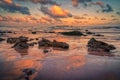 Beautiful clouds with sunset over the sea Royalty Free Stock Photo